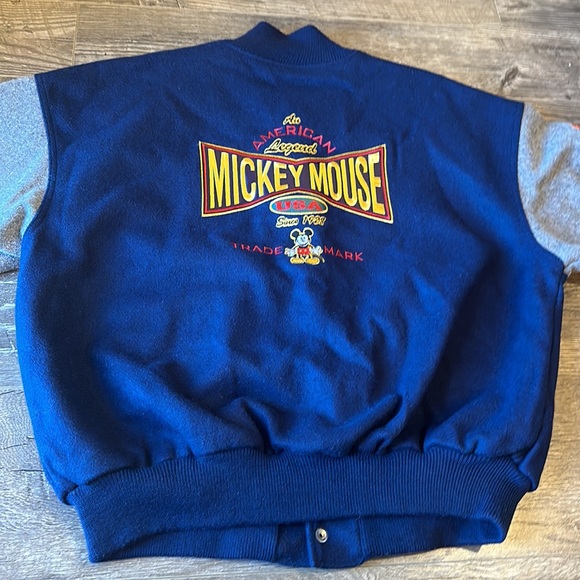 Vintage Disney Mickey Mouse Varsity Jacket Blue Gray - Picture 13 of 14